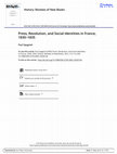 Research paper thumbnail of Press, Revolution, and Social Identities in France, 1830–1835. By Jeremy D.  Popkin. University Park: Pennsylvania State University Press, 2002. Pp. x+329. $65.00 (cloth); $22.50 (paper)