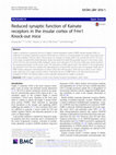 Research paper thumbnail of Reduced synaptic function of Kainate receptors in the insular cortex of Fmr1 Knock-out mice