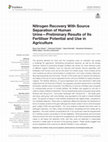 Research paper thumbnail of Nitrogen Recovery With Source Separation of Human Urine—Preliminary Results of Its Fertiliser Potential and Use in Agriculture