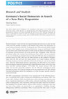 Research paper thumbnail of Germany's Social Democrats in Search of a New Party Programme