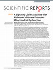 Research paper thumbnail of A Signaling Lipid Associated with Alzheimer’s Disease Promotes Mitochondrial Dysfunction