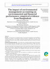 Research paper thumbnail of The impact of environmental management accounting on environmental and financial performance: empirical evidence from Bangladesh