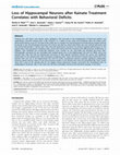 Research paper thumbnail of Loss of Hippocampal Neurons after Kainate Treatment Correlates with Behavioral Deficits