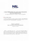 Research paper thumbnail of Caractérisation Du Sang Par Ultrasons Hautes Fréquences