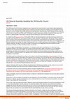 Research paper thumbnail of UN General Assembly assisting the UN Security Council