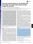 Research paper thumbnail of Dissecting repulsion linkage in the dwarfing gene Dw3 region for sorghum plant height provides insights into heterosis