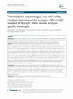 Research paper thumbnail of Transcriptome sequencing of two wild barley (Hordeum spontaneum L.) ecotypes differentially adapted to drought stress reveals ecotype-specific transcripts