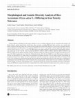 Research paper thumbnail of Morphological and genetic diversity analysis of rice accessions (Oryza sativa L.) differing in iron toxicity tolerance