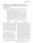 Research paper thumbnail of Distribution of protein nitrotyrosine in synovial tissues of patients with rheumatoid arthritis and osteoarthritis