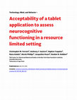 Research paper thumbnail of Acceptability of a tablet application to assess neurocognitive functioning in a resource limited setting