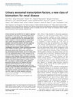 Research paper thumbnail of Urinary exosomal transcription factors, a new class of biomarkers for renal disease