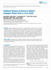 Research paper thumbnail of Sentiment Analysis of Reviews in Natural Language: Roman Urdu as a Case Study