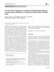 Research paper thumbnail of Low-level laser therapy for treatment of chemotherapy-induced oral mucositis in childhood: a randomized double-blind controlled study