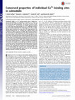 Research paper thumbnail of Conserved properties of individual Ca2+-binding sites in calmodulin