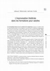 Research paper thumbnail of L'improvisation théâtrale dans les formations pour adultes