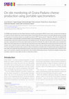 Research paper thumbnail of On site monitoring of Grana Padano cheese production using portable spectrometers