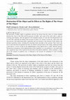 Research paper thumbnail of Destruction Of the Object and Its Effects in The Rights of The Owner of The Object