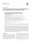 Research paper thumbnail of Awareness, Knowledge, and Acceptance of Haematopoietic Stem Cell Transplantation for Sickle Cell Anaemia in Nigeria