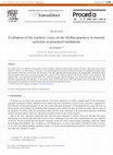 Research paper thumbnail of Evaluation of the teachers’ views on the rhythm practices in musical activities in preschool institutions