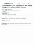 Research paper thumbnail of A Scalable Block Chain Framework for User Identity Management in a Decentralized Network