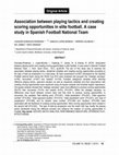 Research paper thumbnail of Association between playing tactics and creating scoring opportunities in elite football. A case study in Spanish Football National Team