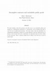 Research paper thumbnail of Incomplete contracts and excludable public goods