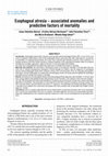 Research paper thumbnail of Esophageal atresia – associated anomalies and predictive factors of mortality