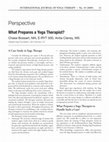 Research paper thumbnail of IJYT - What Prepares a Yoga Therapist