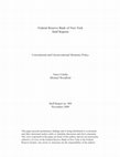 Research paper thumbnail of Conventional and Unconventional Monetary Policy