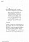 Research paper thumbnail of Energy from municipal solid wastes: Galati city case study