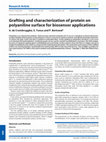 Research paper thumbnail of Grafting and characterization of protein on polyaniline surface for biosensor applications