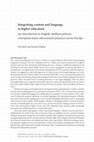 Research paper thumbnail of Integrating content and language in higher education