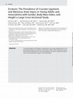 Research paper thumbnail of Erratum: The Prevalence of Cruciate Ligament and Meniscus Knee Injury in Young Adults and Associations with Gender, Body Mass Index, and Height a Large Cross-Sectional Study