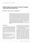 Research paper thumbnail of AIDS knowledge among Latinos: the roles of language, culture, and socioeconomic status