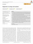 Research paper thumbnail of Epigenetics in ecology and evolution