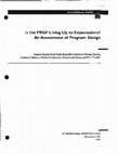 Research paper thumbnail of Is the PRGF living up to expectations?: an assessment of program design