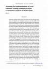 Research paper thumbnail of Assessing the Implementation of Local Emission Trading Schemes in China: Econometric Analysis of Market Data