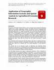 Research paper thumbnail of Application of Geographic Information Systems and Spatial Analysis in Agricultural Extension Research