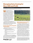 Research paper thumbnail of Managing dairy grazing for more milk and profit