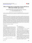 Research paper thumbnail of Effect of Temperature on Separation of Sarin (GB) Ions in Differential Mobility Spectrometry