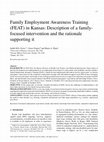 Research paper thumbnail of Family Employment Awareness Training (FEAT) in Kansas: Description of a family-focused intervention and the rationale supporting it