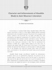 Research paper thumbnail of Character and Achievements of Alauddin Khalji in Amir Khusrau's Literature