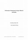 Research paper thumbnail of Performance Management in Egypt: Rhetoric and Reality