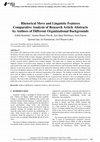 Research paper thumbnail of Rhetorical Move and Linguistic Features Comparative Analysis of Research Article Abstracts by Authors of Different Organizational Backgrounds