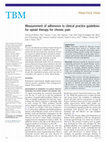 Research paper thumbnail of Measurement of adherence to clinical practice guidelines for opioid therapy for chronic pain