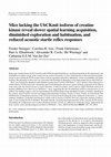 Research paper thumbnail of Mice lacking the UbCKmit isoform of creatine kinase reveal slower spatial learning acquisition, diminished exploration and habituation, and reduced acoustic startle reflex responses