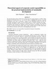 Research paper thumbnail of Theoretical aspects of corporate social responsibility as the practical implementation of sustainable development