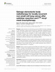 Research paper thumbnail of Salvage Stereotactic Body Radiotherapy for Locally Recurrent Head and Neck Carcinomas