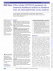 Research paper thumbnail of Effect of the COVID-19 pandemic on maternal healthcare indices in Southern Iran: an interrupted time series analysis