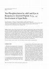 Research paper thumbnail of Tau phosphorylation by cdk5 and Fyn in response to amyloid peptide Abeta (25-35): involvement of lipid rafts